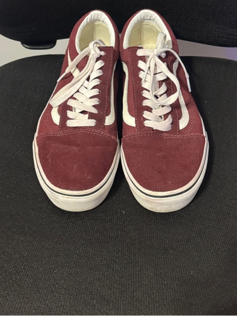 Vans Old Skool Men's Burgundy and White Low-Top Skate Shoes